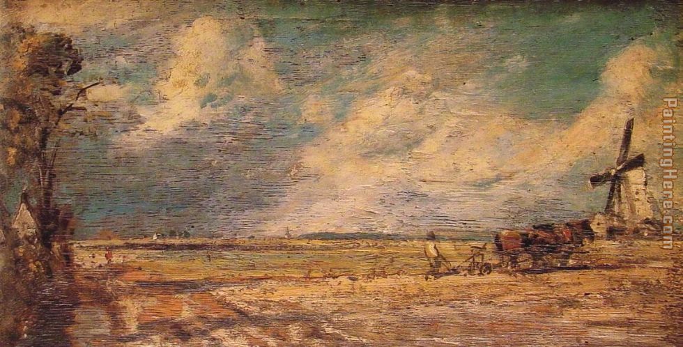 Spring Ploughing painting - John Constable Spring Ploughing art painting